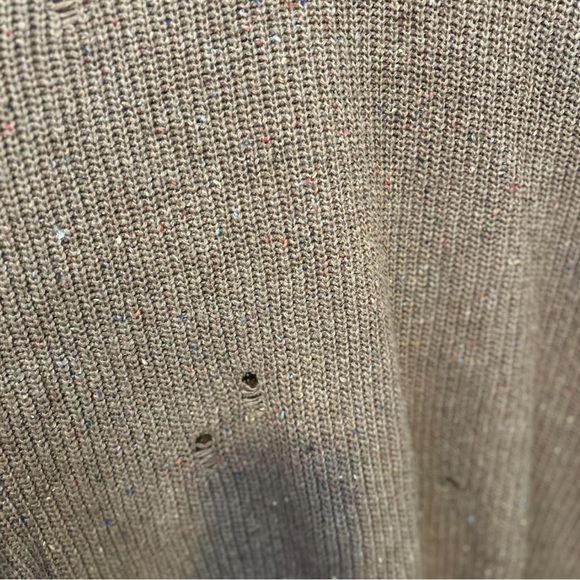 Brown distressed knit sweater with off shoulder 
Unique and stylish - Picture 8 of 8